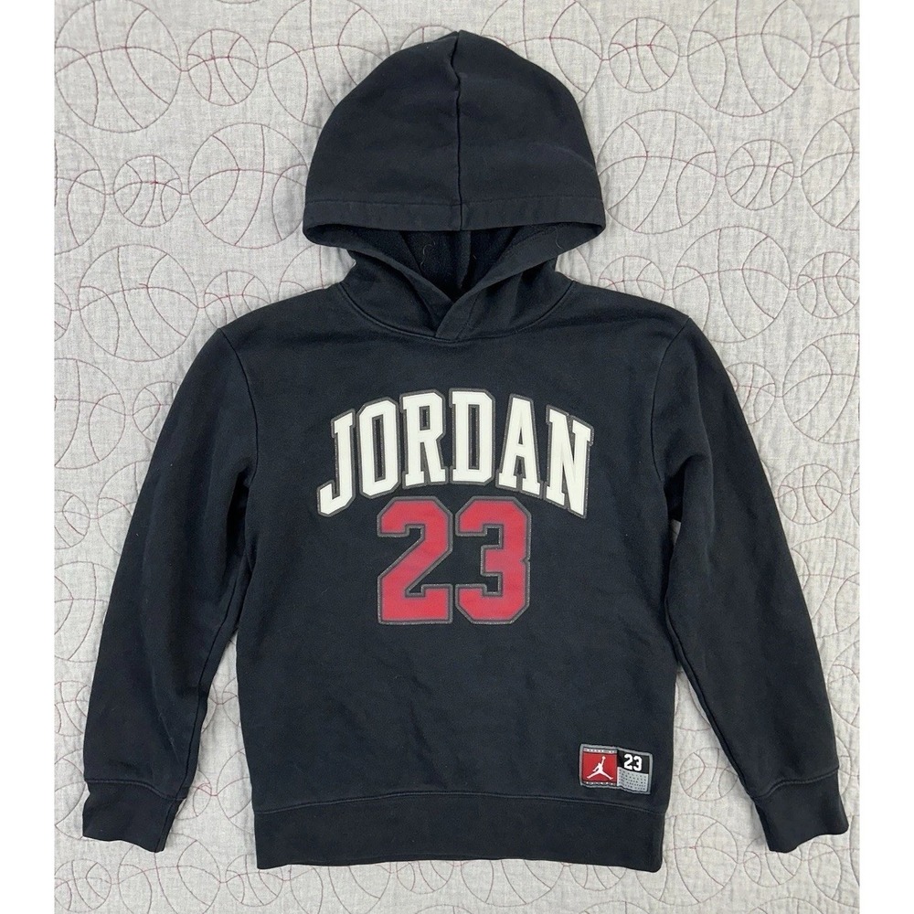 Jordan Hoodie Black Big Logo 23 Pullover / Boys' Large